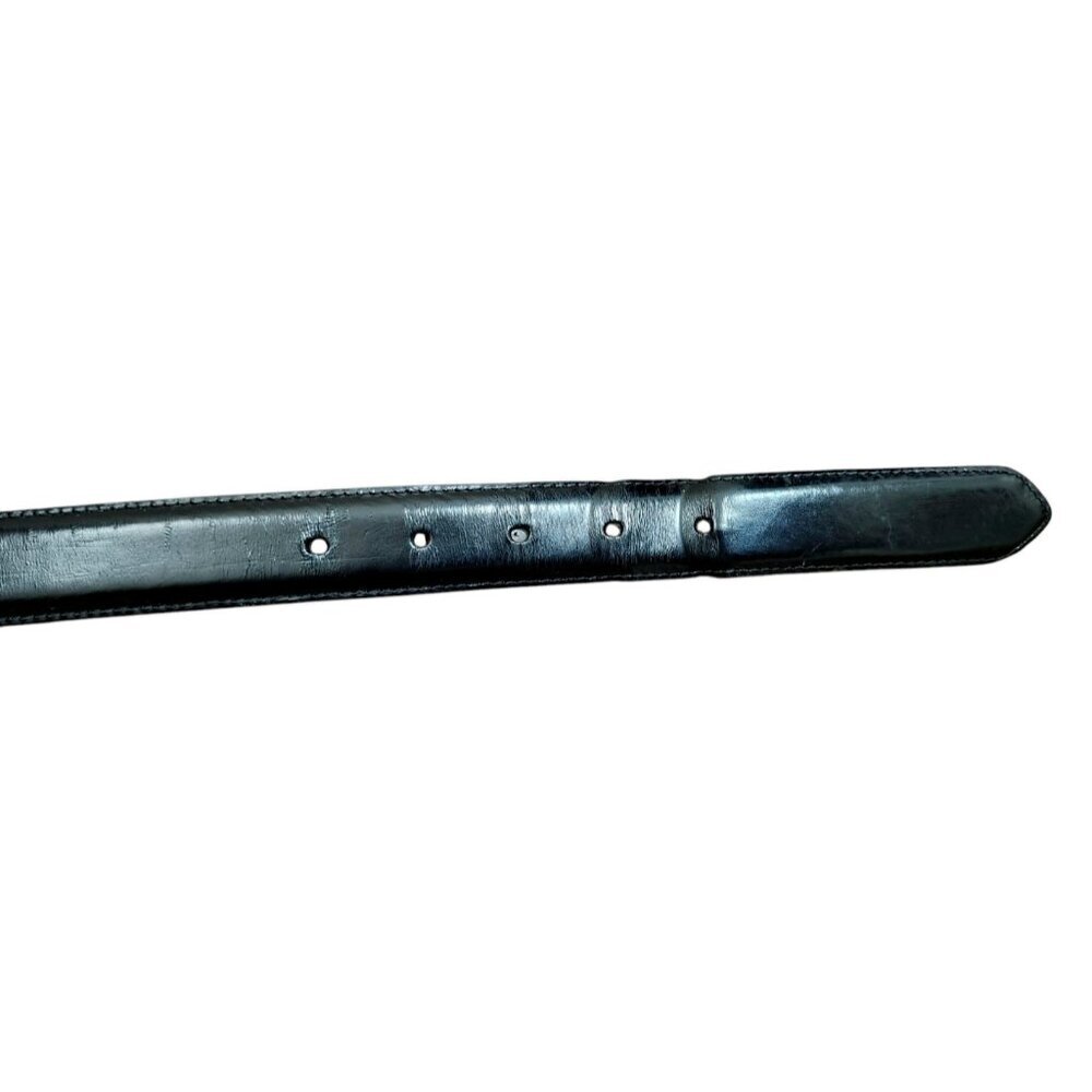 Coach Style # 3921 Shiny Black Leather Belt, Size 38''/ 95 cm - Picture 5 of 12